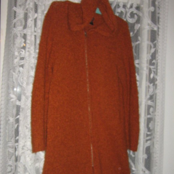 FMX & Co Ladies Sweater/Coat Burnt Orange Color - Picture 2 of 3